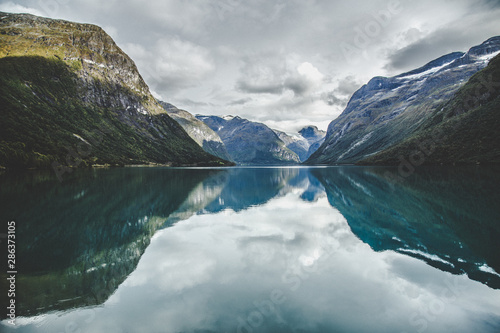 Lovatnet Lake views around Geiranger, in Norway