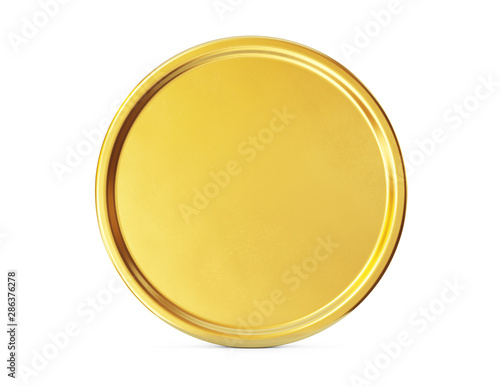Gold coin sign isolated on a white backgrond. Clipping path included. 3d illustration