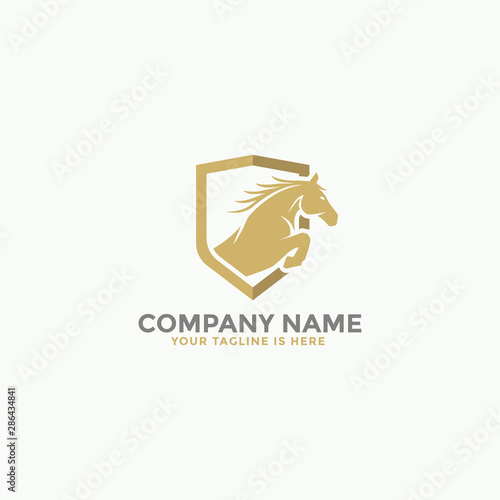 Horse jumping logo