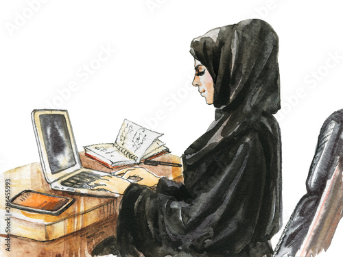 Working arabian woman