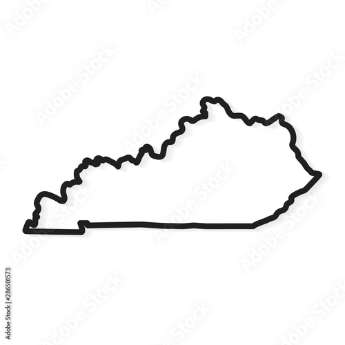 black outline of Kentucky map- vector illustration