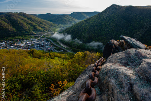 Chained Rock - Foggy Morning at Pine Mountain State Park - Appalachian Mountains - Kentucky