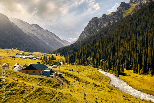 Altyn Arashan gorge in Kyrgyzstan