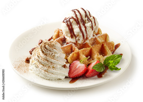 belgian waffle dessert