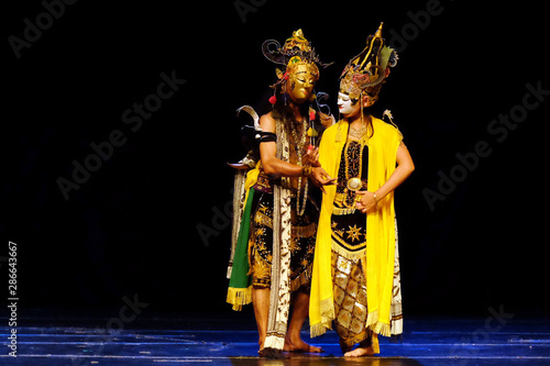 Tari Topeng Panji / Panji Traditional Dance. Traditional mask dance "Smara Dahana" from Malang, East Java, Indonesia.