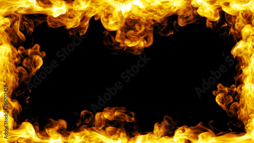 Fire frame design. 3D illustration