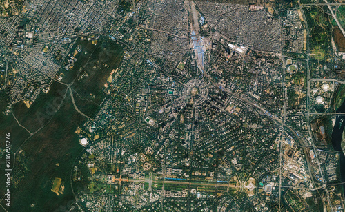 High resolution Satellite image of New Delhi, India (Isolated imagery of India. Elements of this image furnished by NASA)