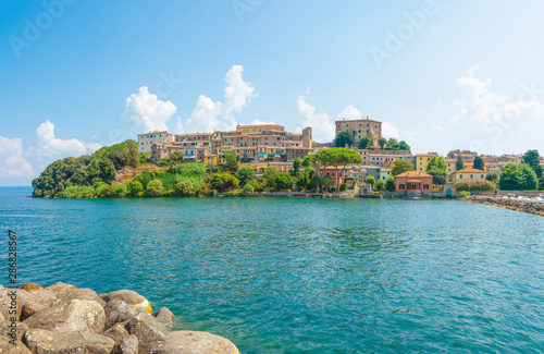 Capodimonte (Italy) - A little old town on Bolsena lake with fortress and suggestive beach and water front; province of Viterbo, Lazio region