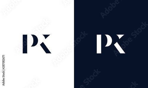 Abstract letter PK logo. This logo icon incorporate with abstract shape in the creative way.