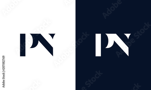 Abstract letter PN logo. This logo icon incorporate with abstract shape in the creative way.