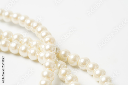 pearl necklace isolated on white