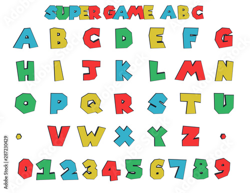 super Video game Alphabet - 3D Illustration