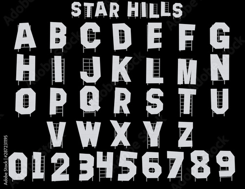Star Hills Alphabet - 3D Illustration