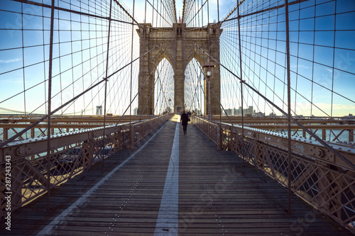 Unique design of stone & steel, the Brooklyn Bridge
