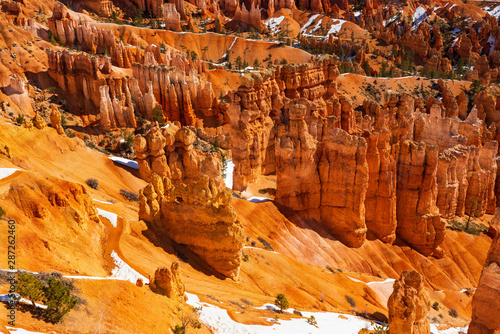 Hoodoos as the Snow Melts from Sunset Point