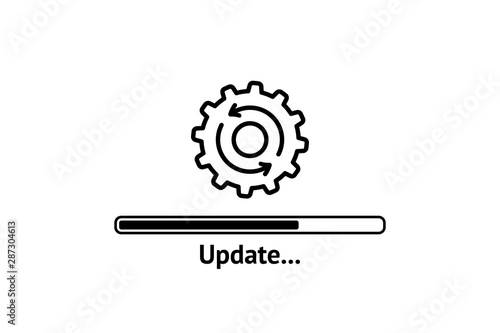 Loading process. Update system icon. Concept of upgrade application progress icon for graphic and web design. Upgrade Update system icon.