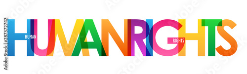 HUMAN RIGHTS colorful vector typography banner