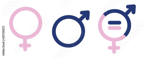 Gender symbols. Male, female sex sign gender equality icon vector illustration. Equality gender, arrow up and down position