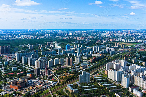 View of moscow from above, from the top of the television tower