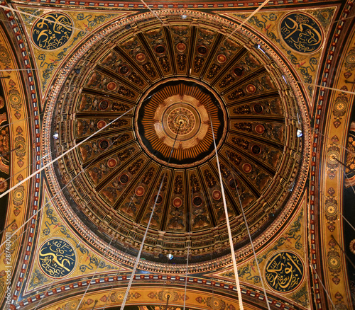 inside the mosque of mohamed ali basha Cairo Egypt