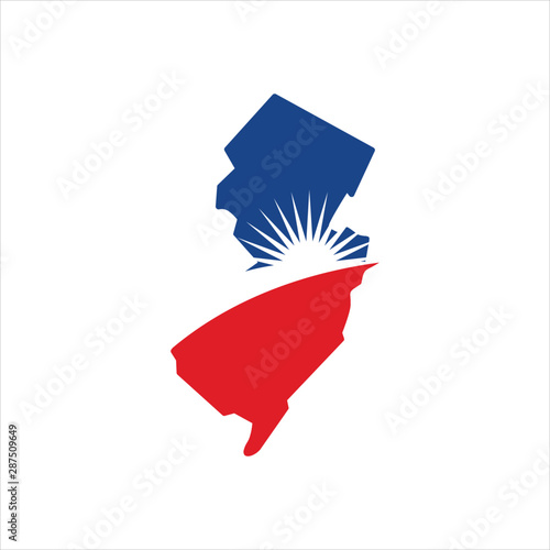 New Jersey Logo. Map Symbol. Sign Icon. Vector Eps 10.