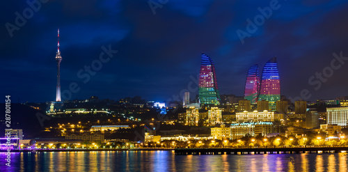 Baku, Azerbaijan at night