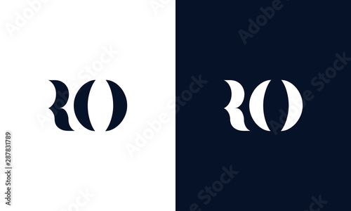 Abstract letter RO logo. This logo icon incorporate with abstract shape in the creative way.