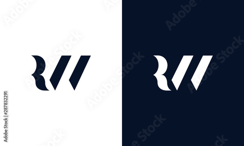 Abstract letter RW logo. This logo icon incorporate with abstract shape in the creative way.