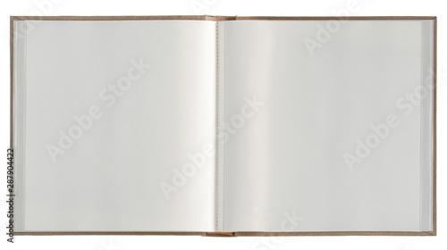 Open book white paper pages Photo album. Sketchbook