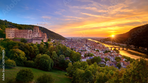 Spectacular sunset in Heidelberg, Germany