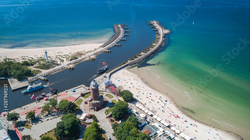 Kołobrzeg – piękne miasto i uzdrowisko nad Morzem Bałtyckim z lotu ptaka