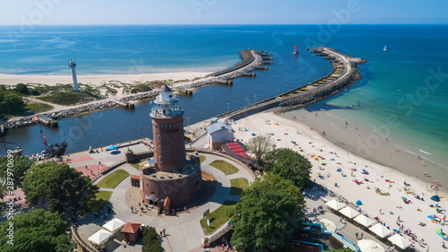 Kołobrzeg – piękne miasto i uzdrowisko nad Morzem Bałtyckim z lotu ptaka