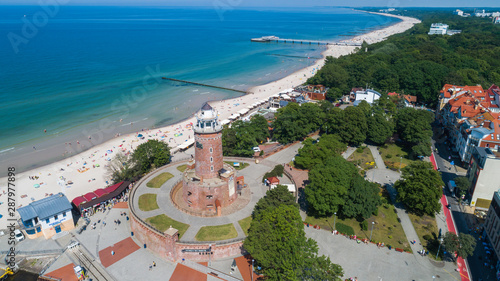 Kołobrzeg – piękne miasto i uzdrowisko nad Morzem Bałtyckim z lotu ptaka