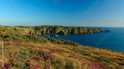 sark summer view coastline with cliffs