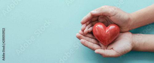 hands holding red heart, health care, love, organ donation, family insurance,CSR,world heart day, world health day, wellness, gratitude, be kind,be thankful,compliment concept