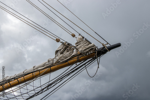 bowsprit on a wooden tall ship