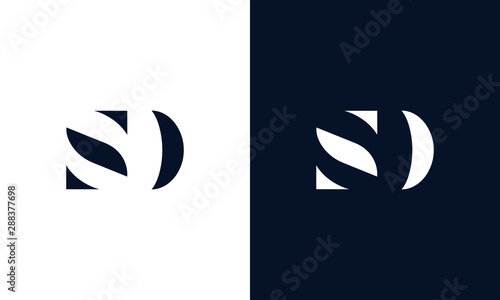 Abstract letter SD logo. This logo icon incorporate with abstract shape in the creative way.