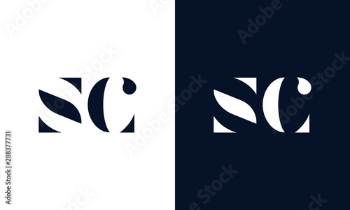 Abstract letter SC logo. This logo icon incorporate with abstract shape in the creative way.