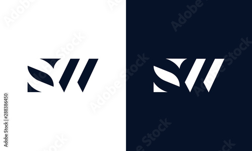 Abstract letter SW logo. This logo icon incorporate with abstract shape in the creative way.