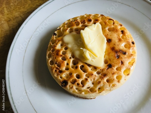 Knob of butter on a crumpet