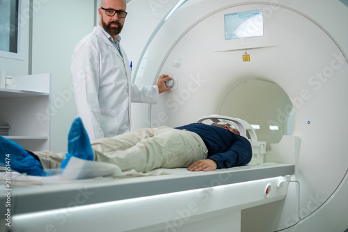 Patient visiting MRI procedure in a hospital