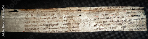 C12th MSS manuscript on vellum handwritten fragment of Acts from the New Testament - twelfth century, parchment