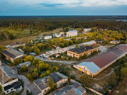 Old abandoned industrial area of former Soviet prison colony