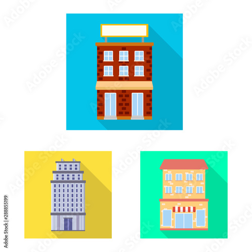 Vector illustration of municipal and center sign. Collection of municipal and estate stock symbol for web.