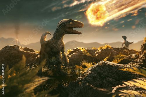 Velociraptor sees incoming asteroid