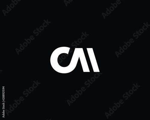 Creative and Minimalist Letter CM CA Logo Design Icon, Editable in Vector Format in Black and White Color