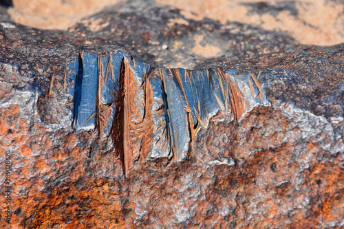 Detail of Hoba meteorite, that lies on the farm of the same name, not far from Grootfontein, in the Otjozondjupa Region of Namibia Africa. main mass is more than 60 tonnes