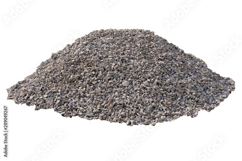 Construction rubble, building materials in a pile on a white background
