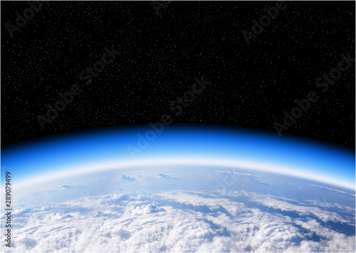 Warstwa ozonowa z kosmicznego widoku planety Ziemia