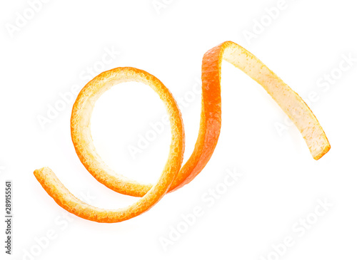 Juicy fresh orange peel isolated on a white background. Vitamin C.